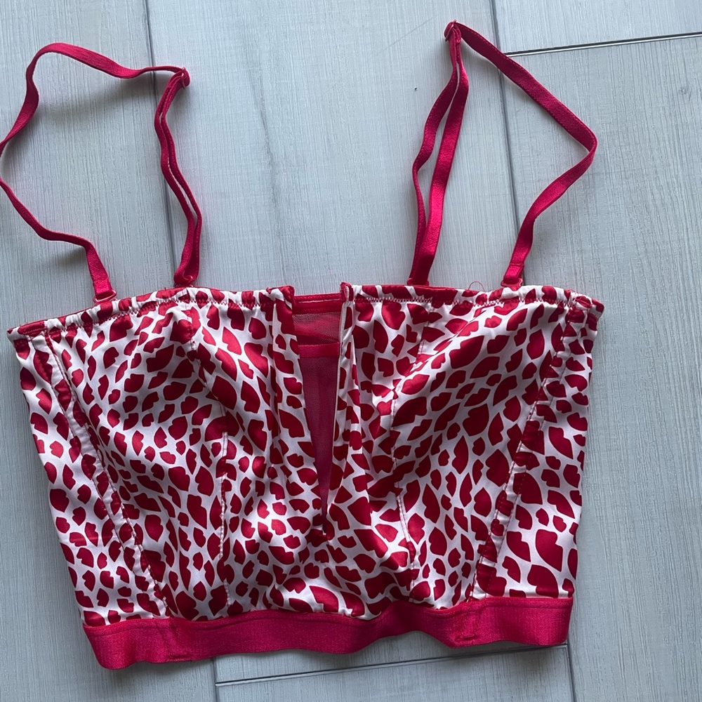 Victoria's Secret Red and White Patterned Bra